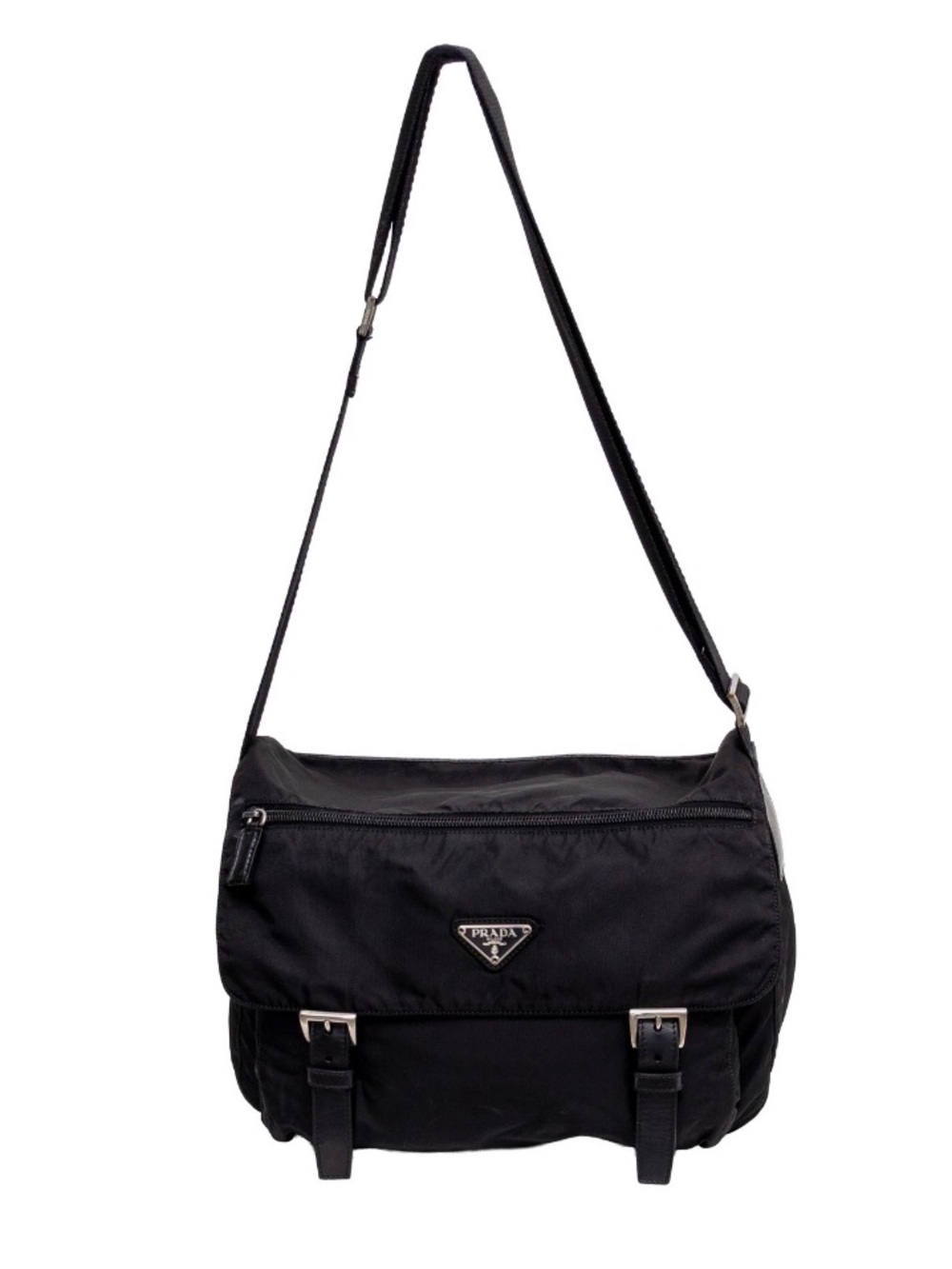 Prada Black Nylon Messenger Satchel